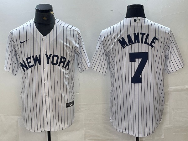 Men's New York Yankees #7 Mickey Mantle White Cool Base Stitched Baseball Jersey Men's New York Yankees #7 Mickey Mantle White Cool Base Stitched Baseball Jersey